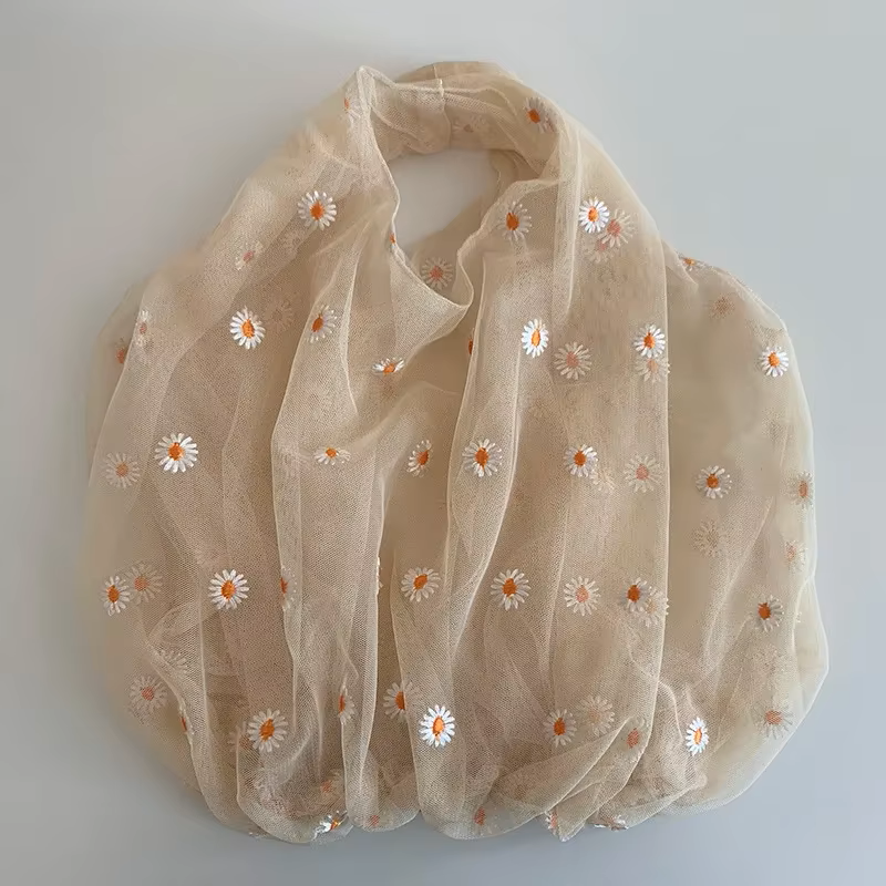 Apricot Daisy Daydream Mesh Tote