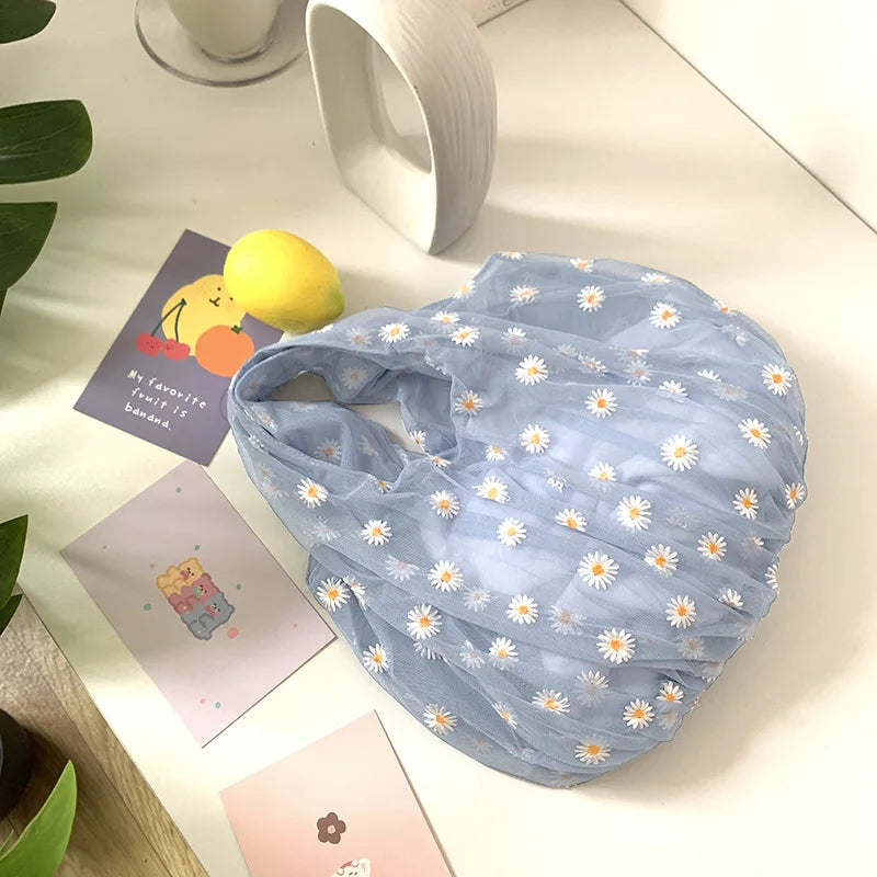 Blue Daisy Daydream Mesh Tote