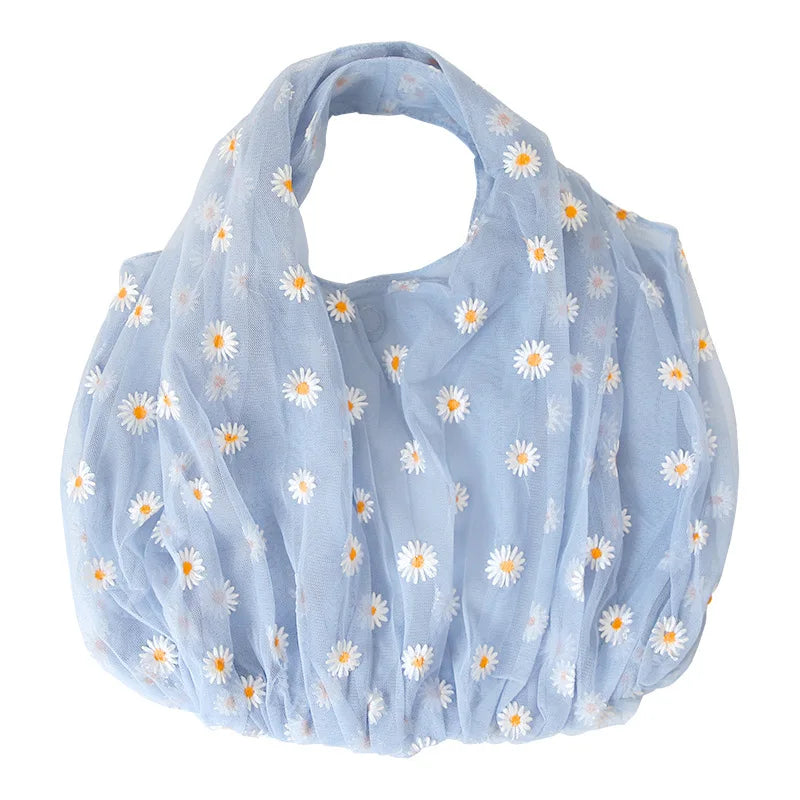 Blue Daisy Daydream Mesh Tote