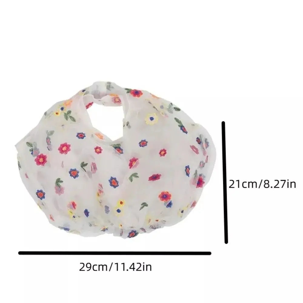 Colorful Blossom Dreams Embroidered Tulle Bag