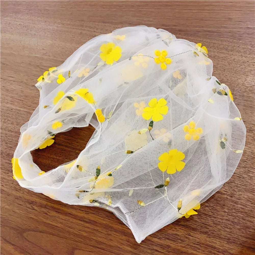 Yellow Blossom Dreams Embroidered Tulle Bag