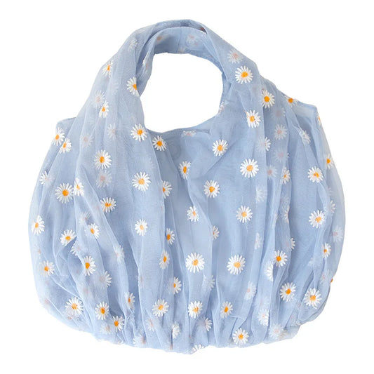 Blue Daisy Daydream Mesh Tote